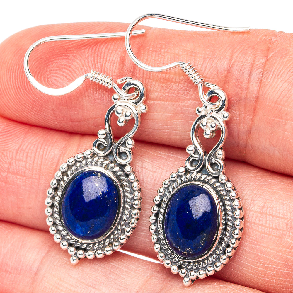 Premium Lapis Lazuli Earrings 1 5/8" (925 Sterling Silver) E2740