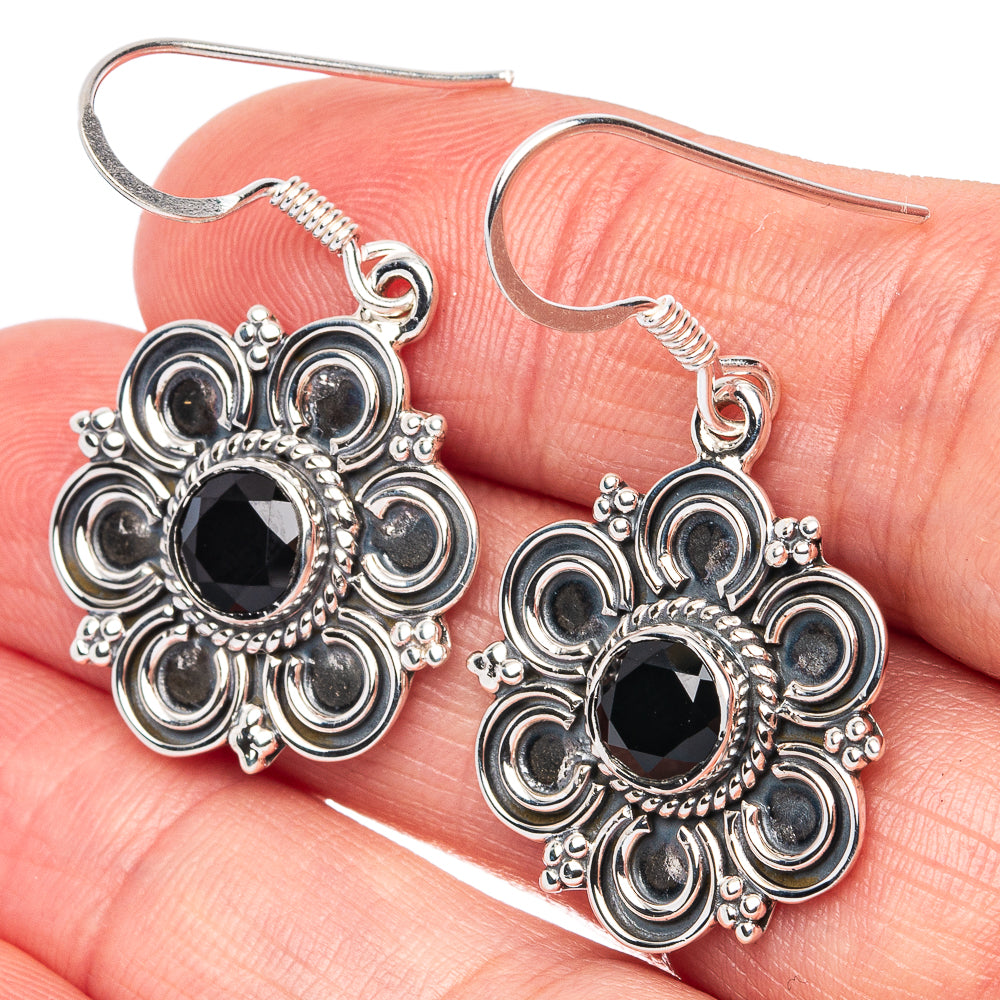 Premium Black Onyx Earrings 1 1/2" (925 Sterling Silver) E2704