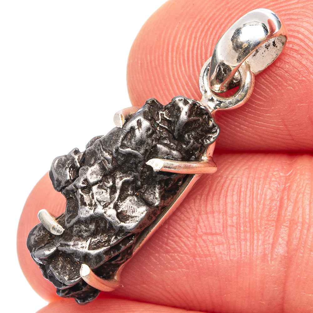 Rare Campo Del Cielo Meteorite Pendant 1 1/8" (.925 Sterling Silver)
