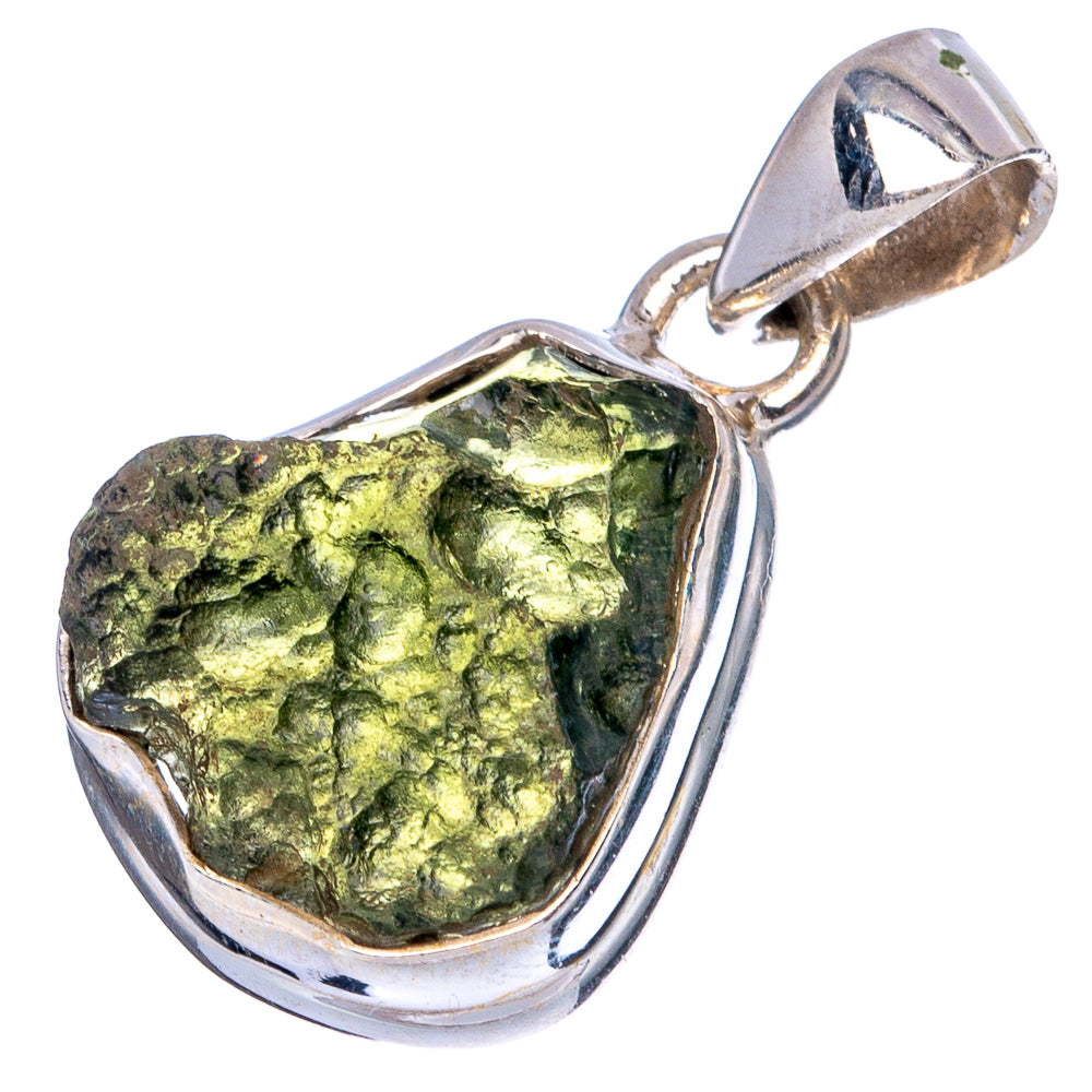Rare Moldavite Pendant 1 1/8" (925 Sterling Silver) P43486