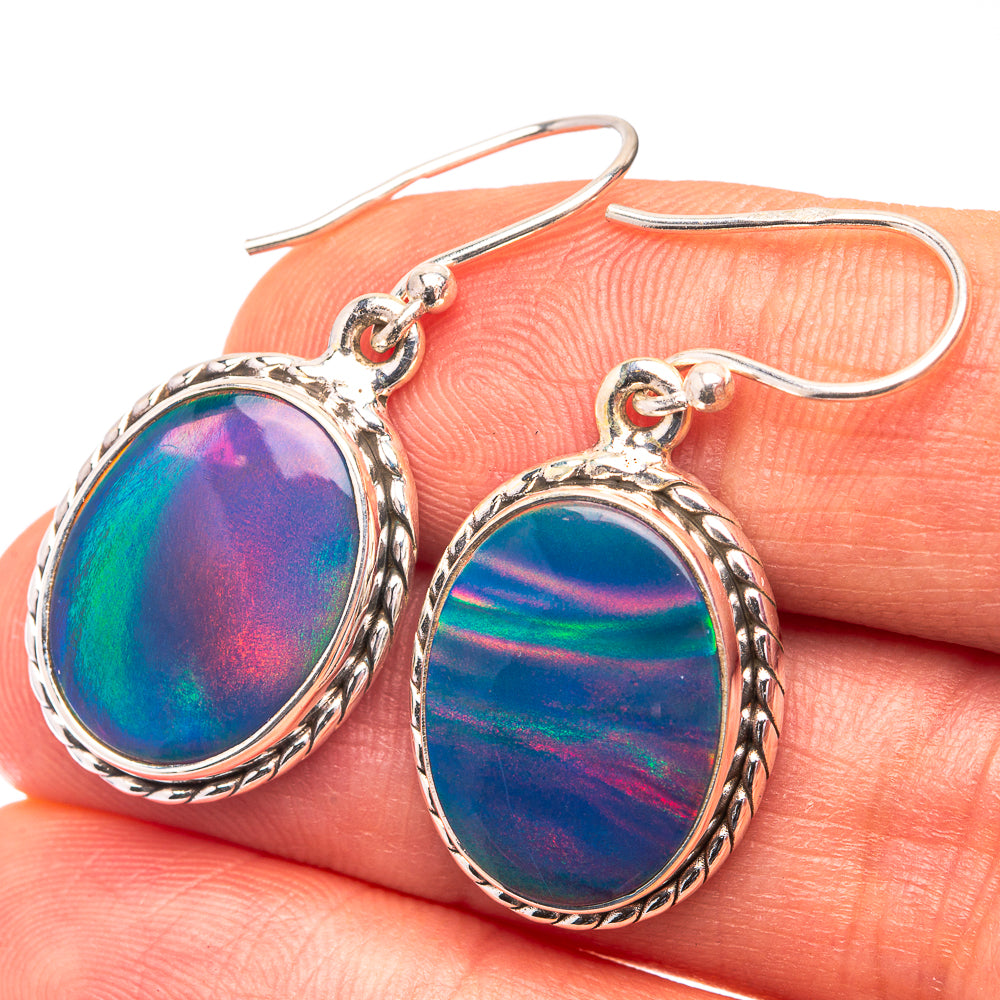 Aura Opal Earrings 1 3/8" (925 Sterling Silver) E432308