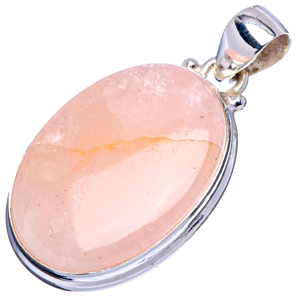 Rose Quartz Pendant 1 1/2" (.925 Sterling Silver)