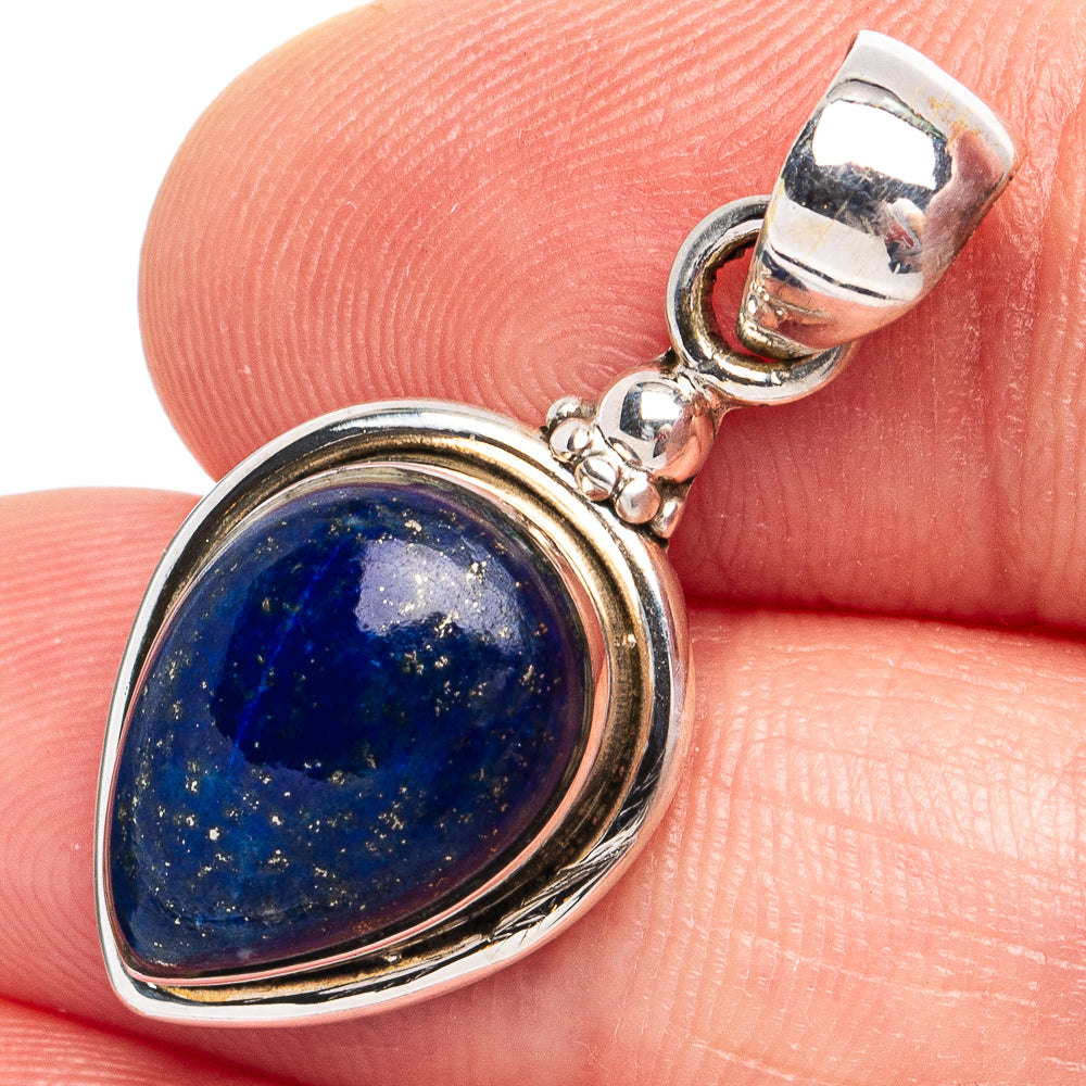 Dainty Lapis Lazuli Pendant 1 1/4" (925 Sterling Silver) P45232