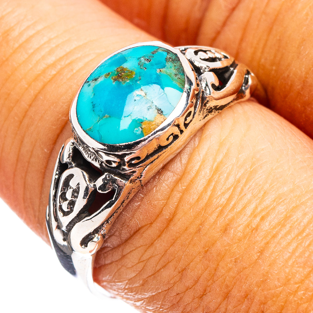 Native Style Mohave Turquoise Ring Size 9.5 (.925 Sterling Silver)