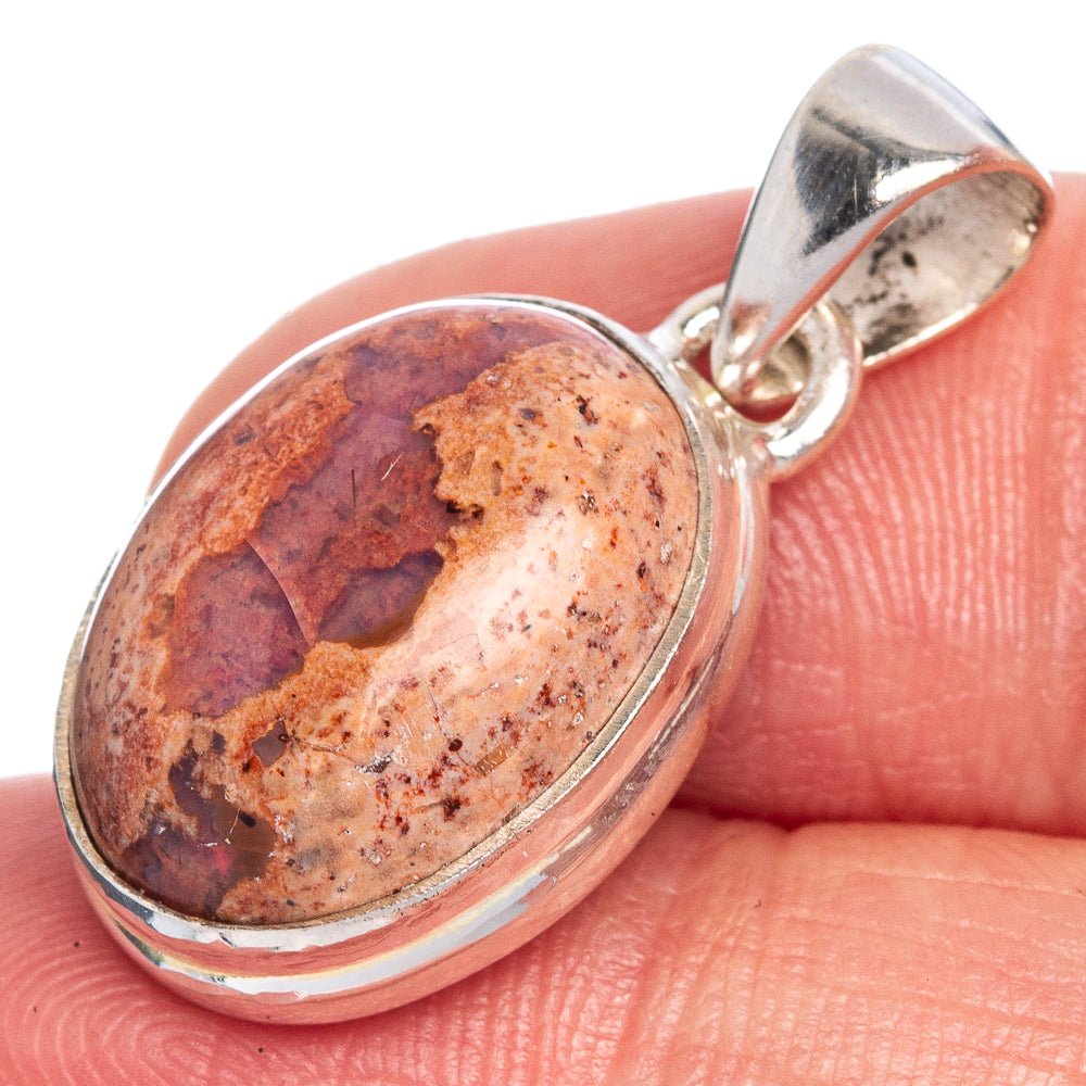 Rare Mexican Fire Opal Pendant 1 1/8" (925 Sterling Silver) P40670