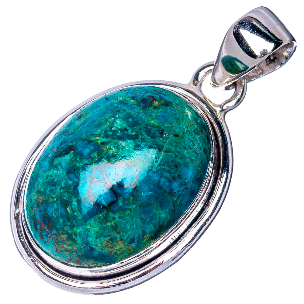 Shattuckite Chrysocolla Pendant 1 3/8" (925 Sterling Silver) P40870