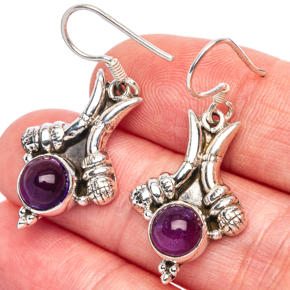Amethyst Earrings 1 3/8" (925 Sterling Silver) E433188