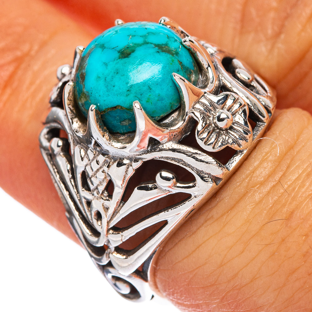 Blue Copper Composite Turquoise Ring Size 6 (925 Sterling Silver) R146428