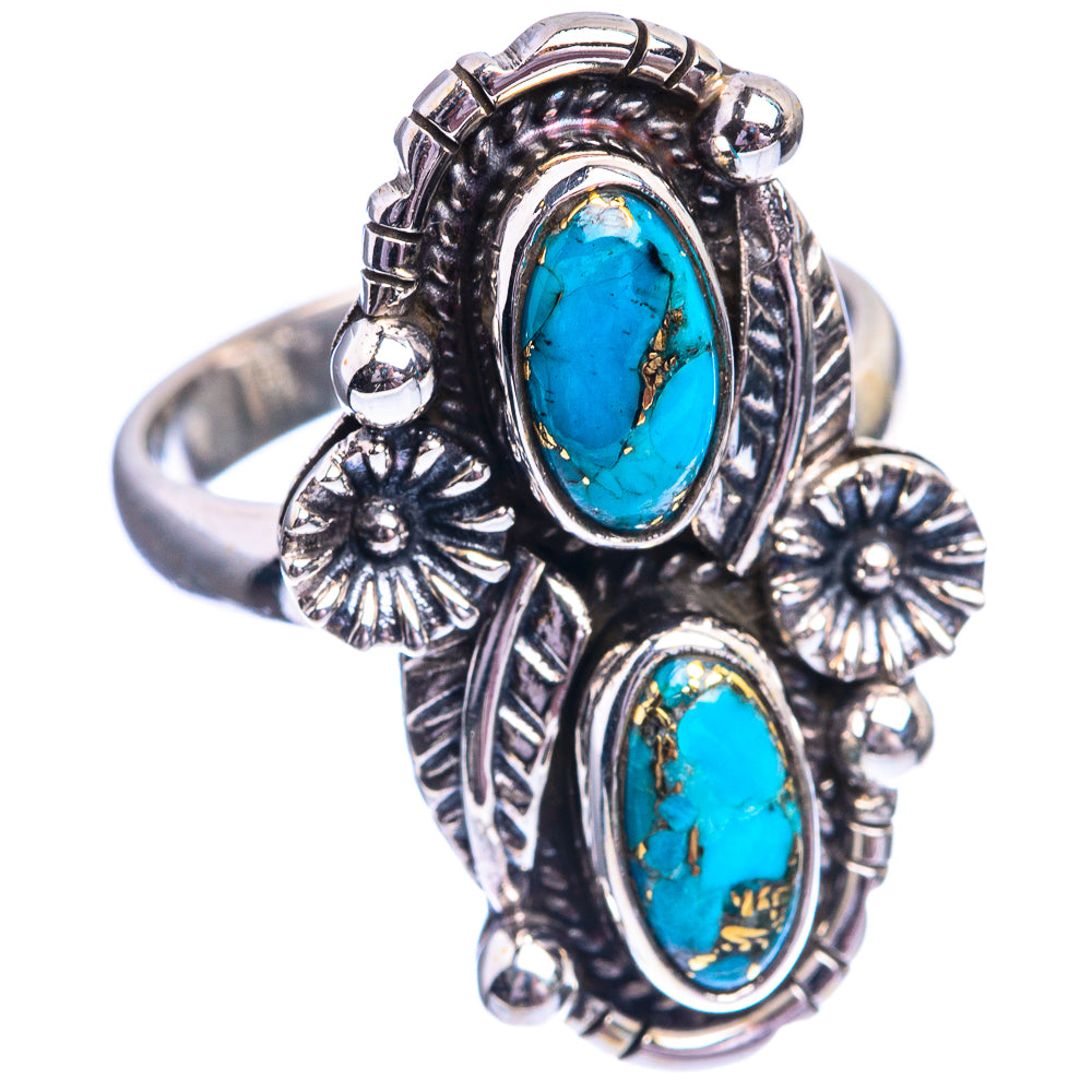 Blue Copper Composite Turquoise Ring Size 8 (925 Sterling Silver) R142312