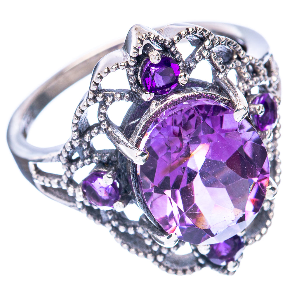 Faceted Amethyst Ring Size 8.75 (925 Sterling Silver) R3124