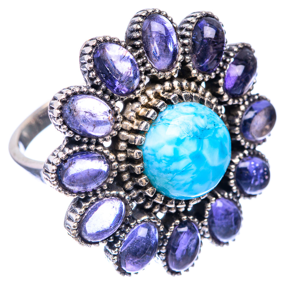 Large Larimar, Tanzanite Ring Size 9 (925 Sterling Silver) R141411