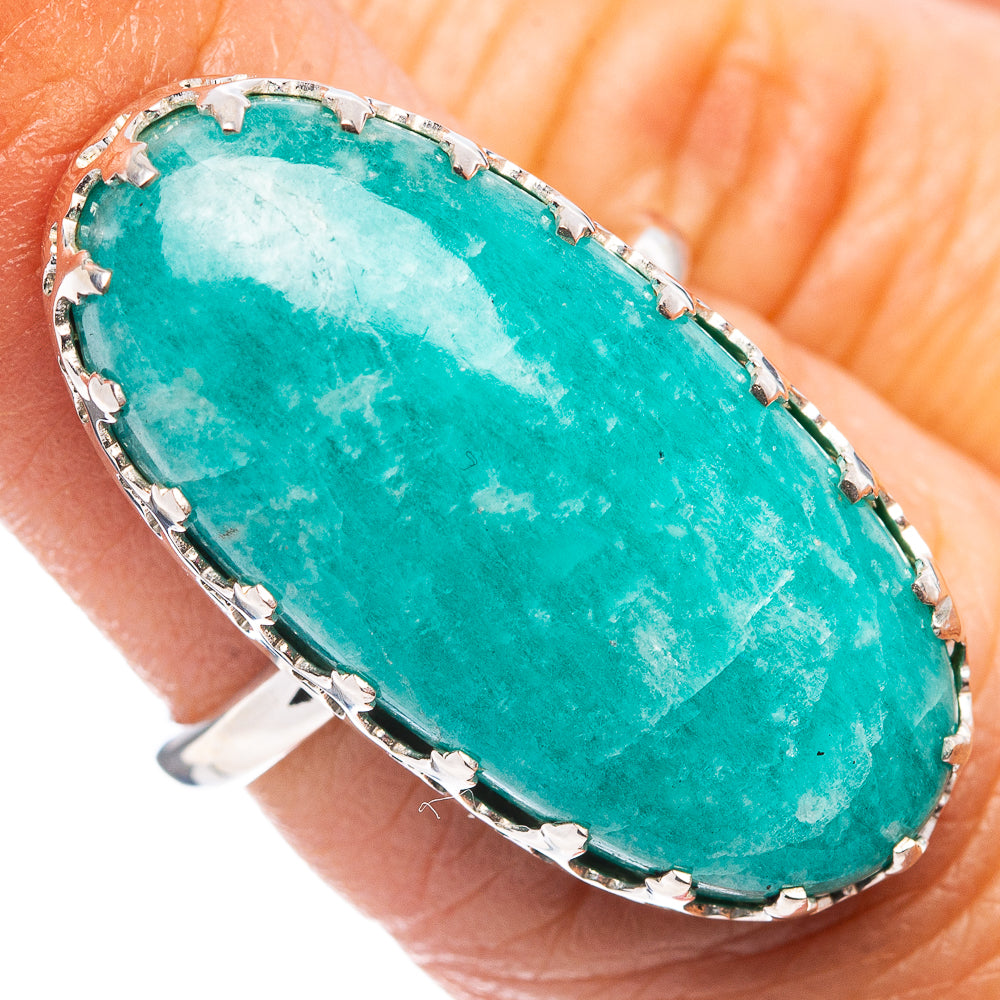 Premium Amazonite Ring Size 6 (.925 Sterling Silver)