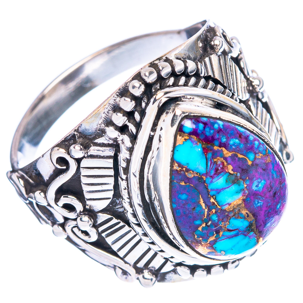 Purple Copper Composite Turquoise Ring Size 8.75 (925 Sterling Silver) R4619