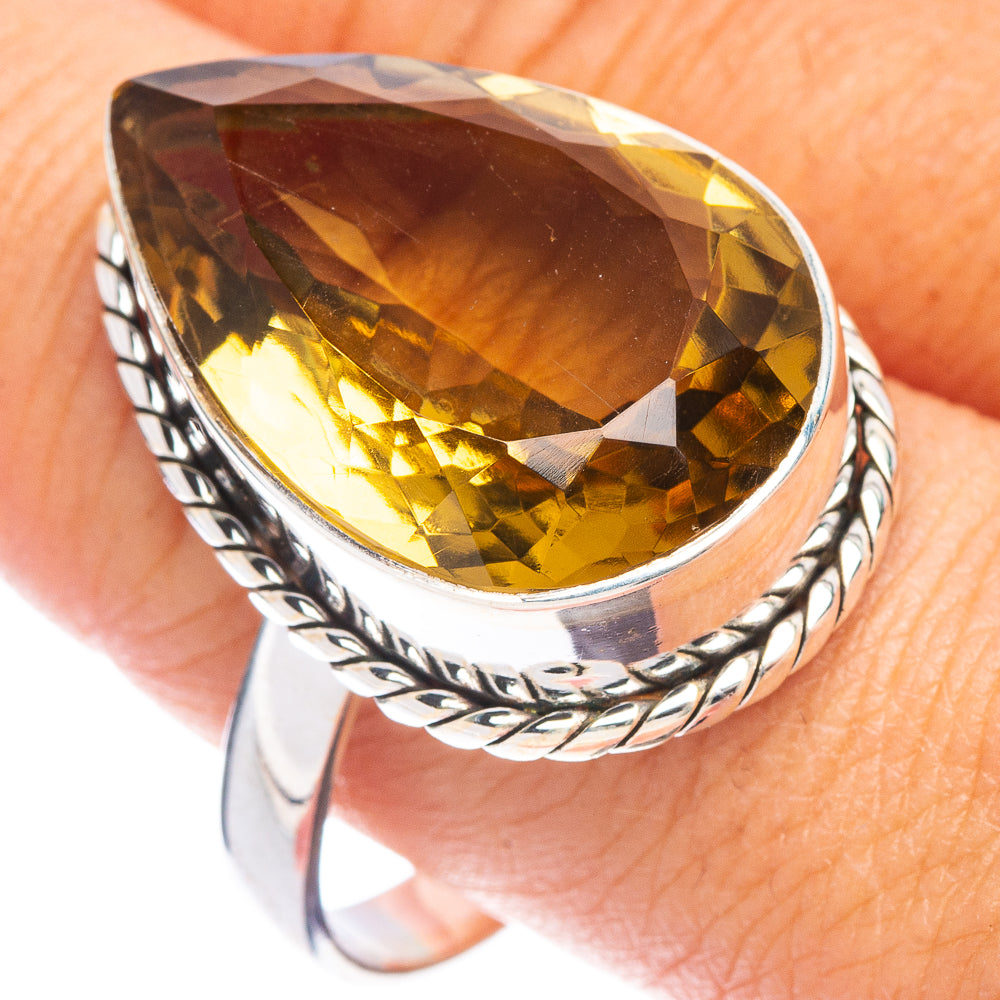 Faceted Citrine Ring Size 11.75 (925 Sterling Silver) R7420