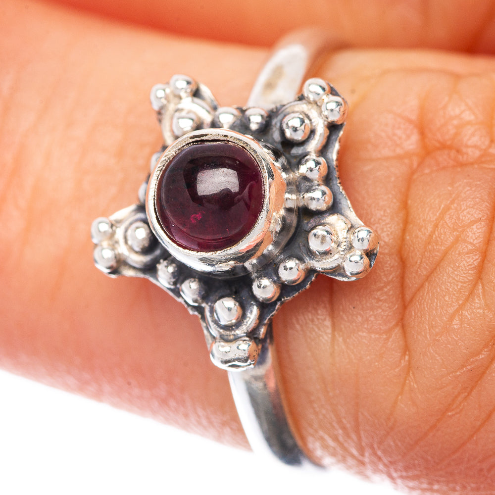 Garnet Dainty Ring Size 6 (925 Sterling Silver) R145273