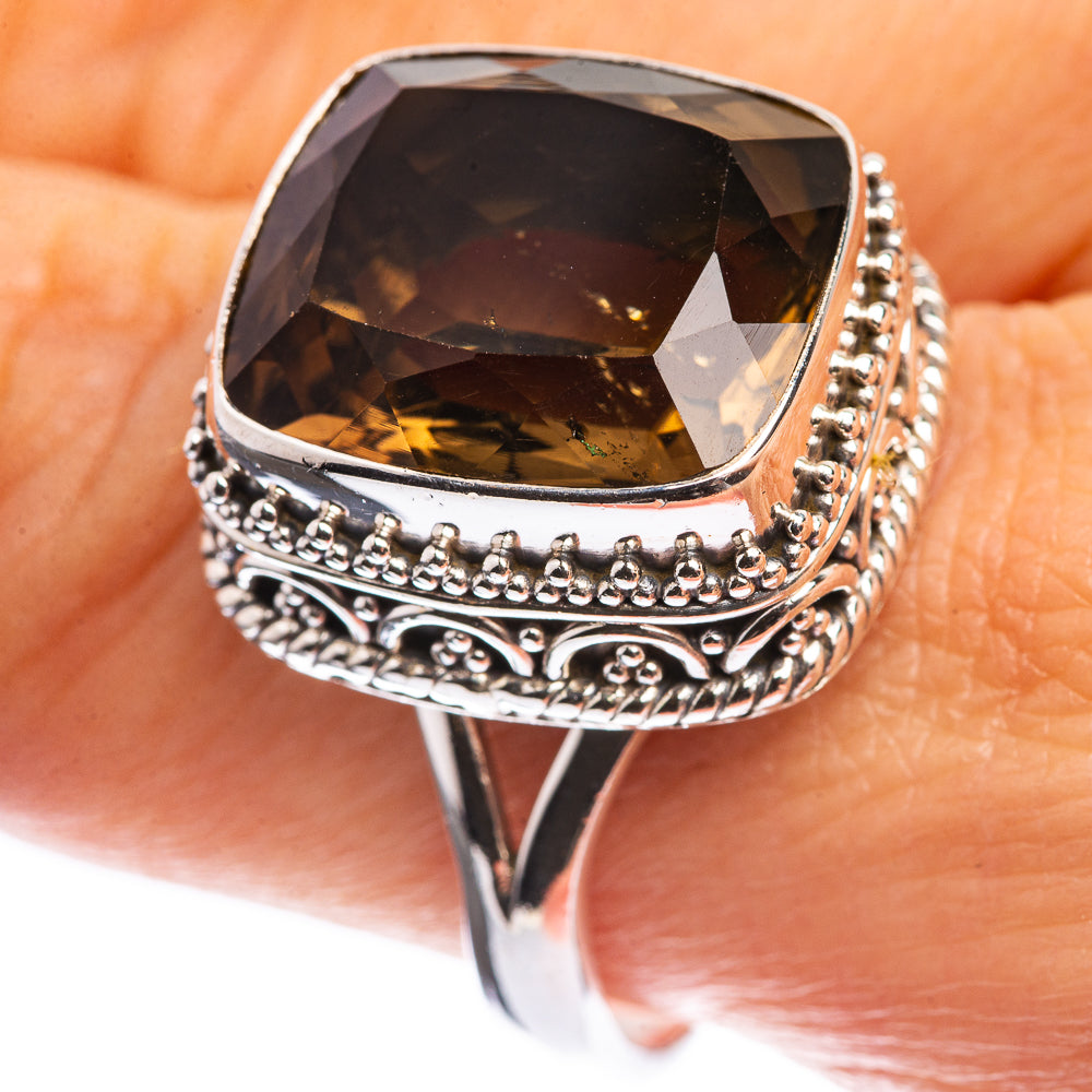 Smoky Quartz 925 Sterling Silver Ring Size 10