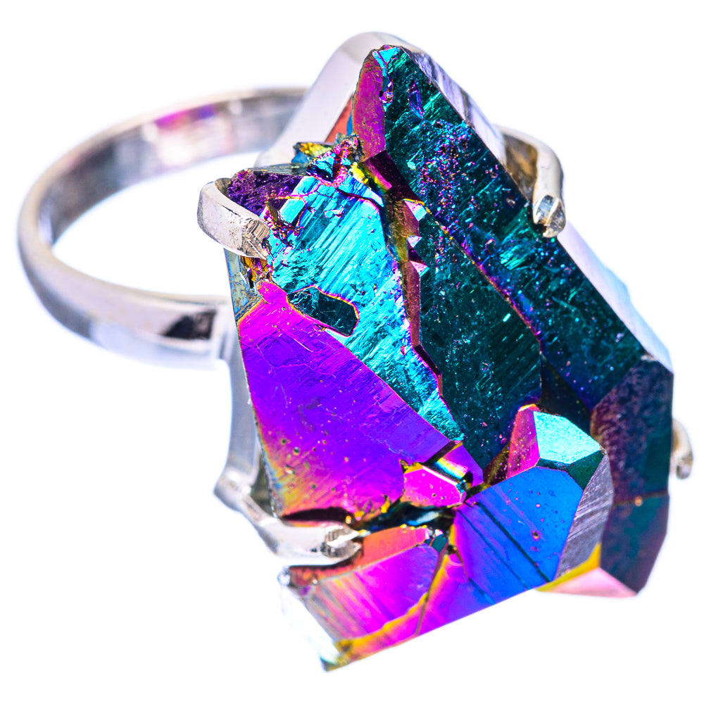 Large Titanium Sunshine Druzy Ring Size 7.25 (925 Sterling Silver) R141379