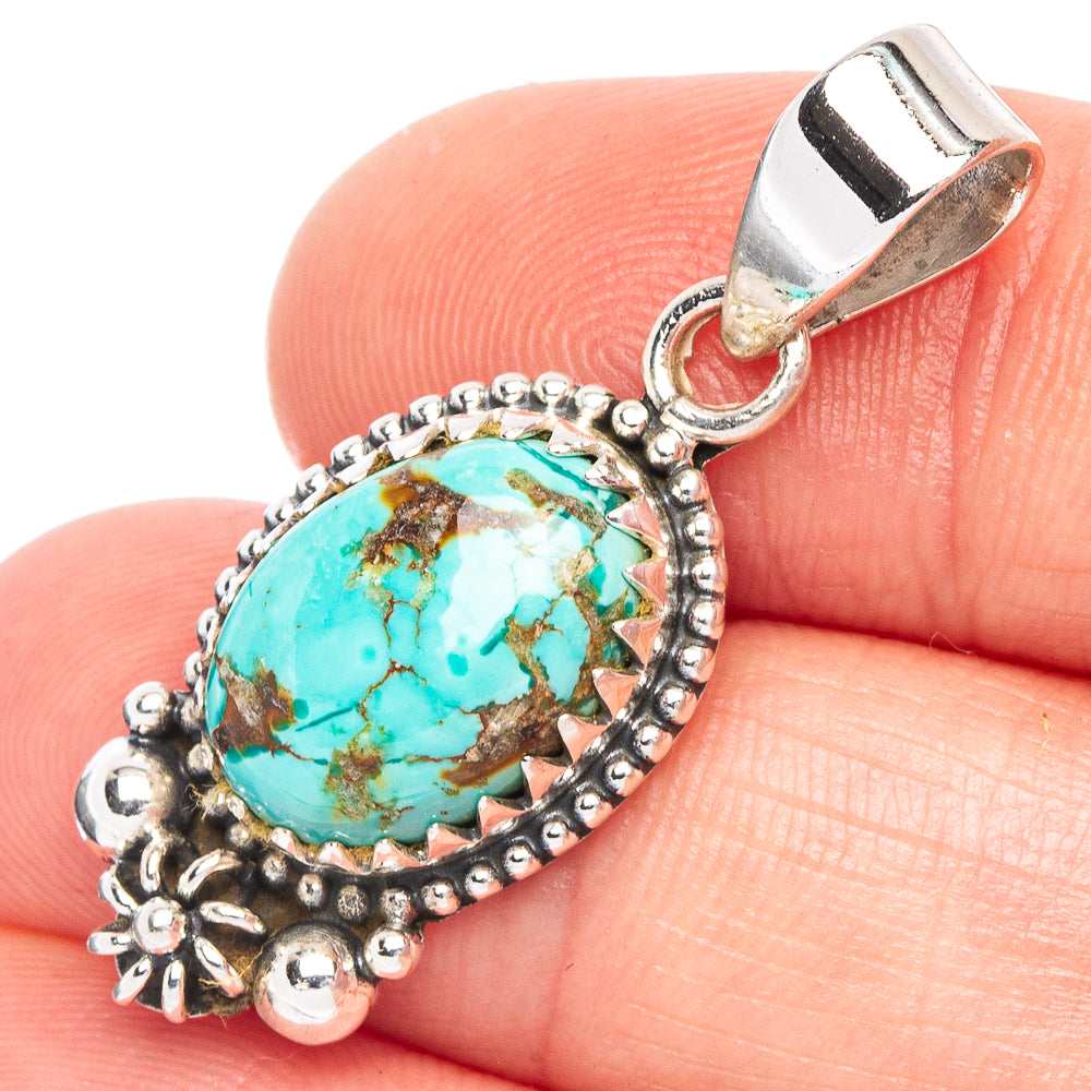 Arizona Turquoise Pendant 1 3/8" (925 Sterling Silver) P43918