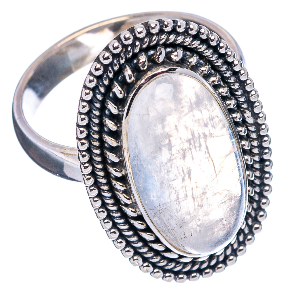 Rainbow Moonstone Ring Size 6.5 (.925 Sterling Silver)