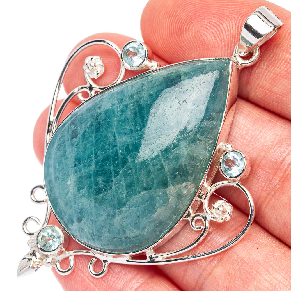 Signature Aquamarine, Blue Topaz Pendant 2 3/8" (925 Sterling Silver) P44653