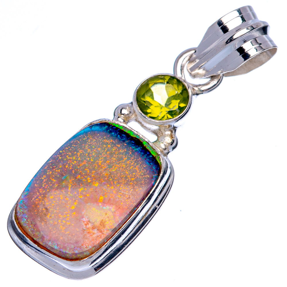 Rare Sterling Opal, Peridot Pendant 1 3/8" (925 Sterling Silver) P39964
