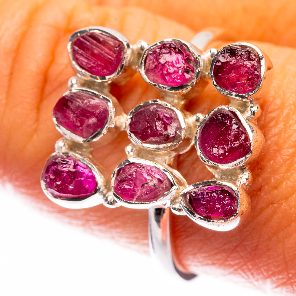 Premium Raw Pink Tourmaline Ring Size 9 (925 Sterling Silver) R141797