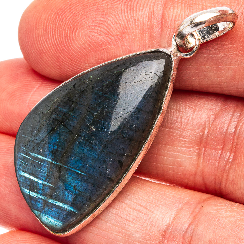 Labradorite Pendant 1 3/4" (Silver Plated)
