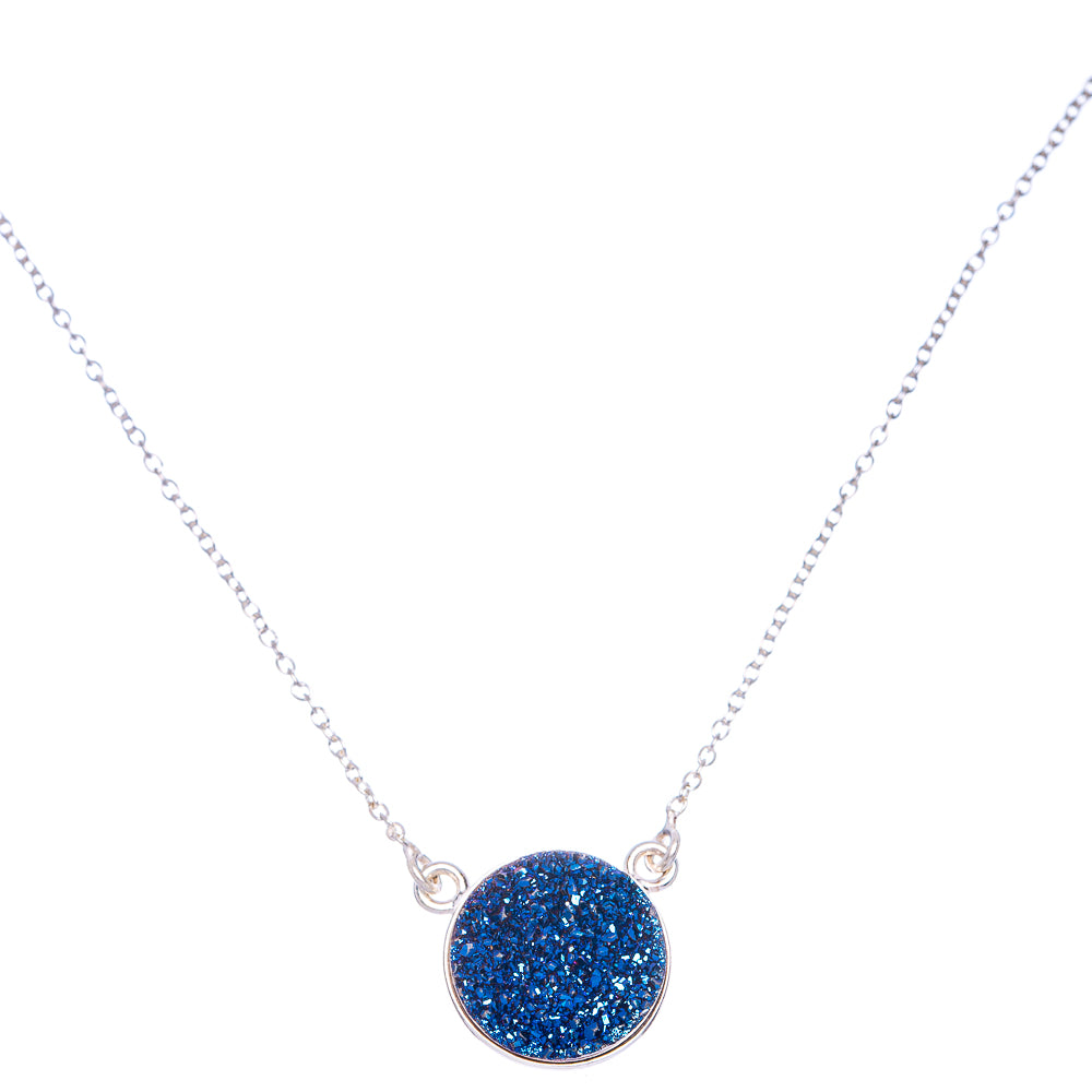 Titanium Druzy Necklace 18 1/2" (925 Sterling Silver) N90073