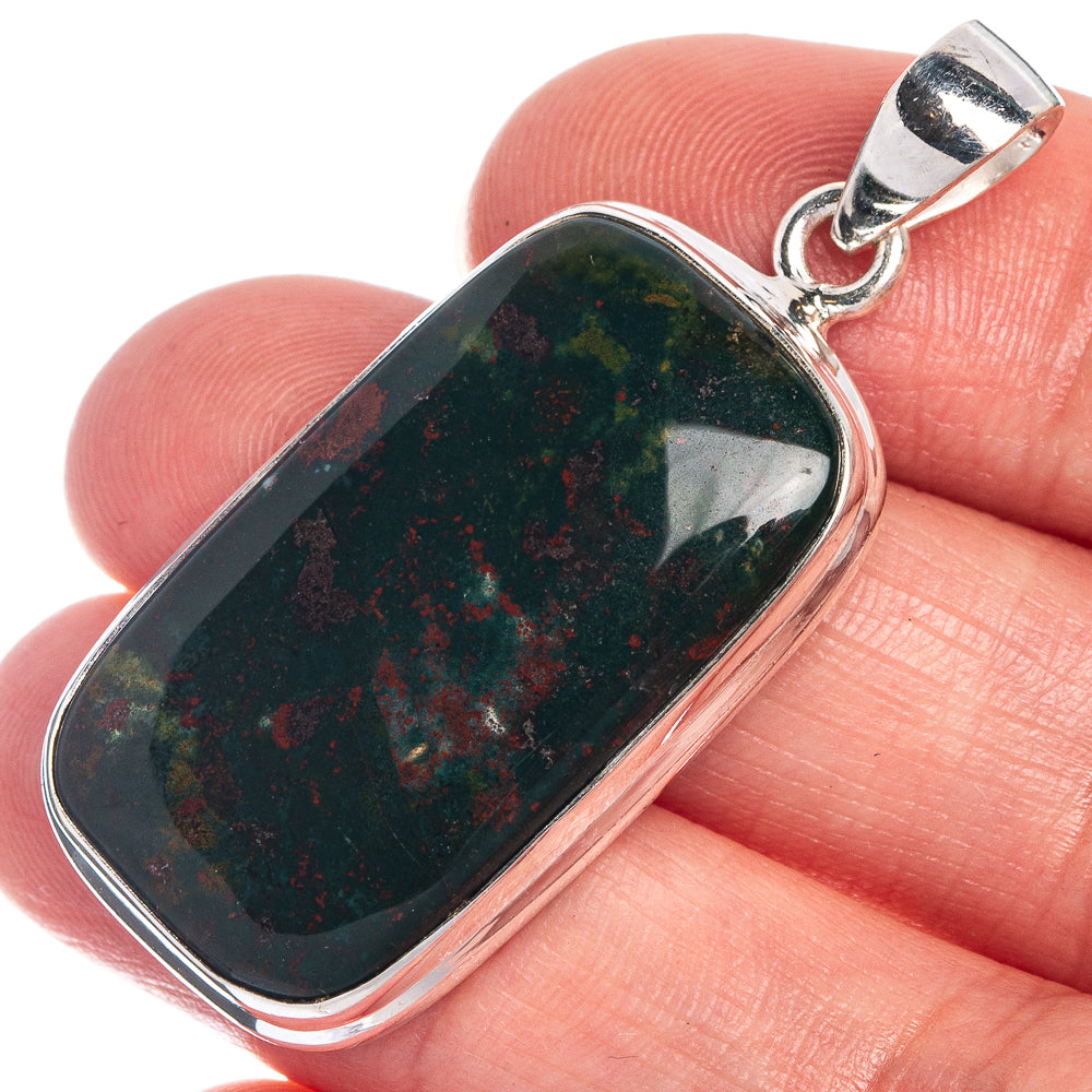 Bloodstone Pendant 1 5/8" (925 Sterling Silver) P39832
