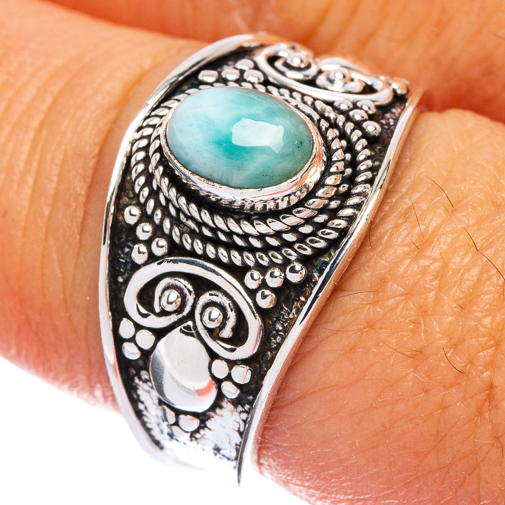 Rare Larimar Ring Size 8 (925 Sterling Silver) R146345