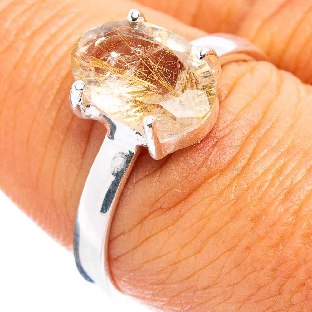 Rutilated Quartz Ring Size 8.25 (.925 Sterling Silver)