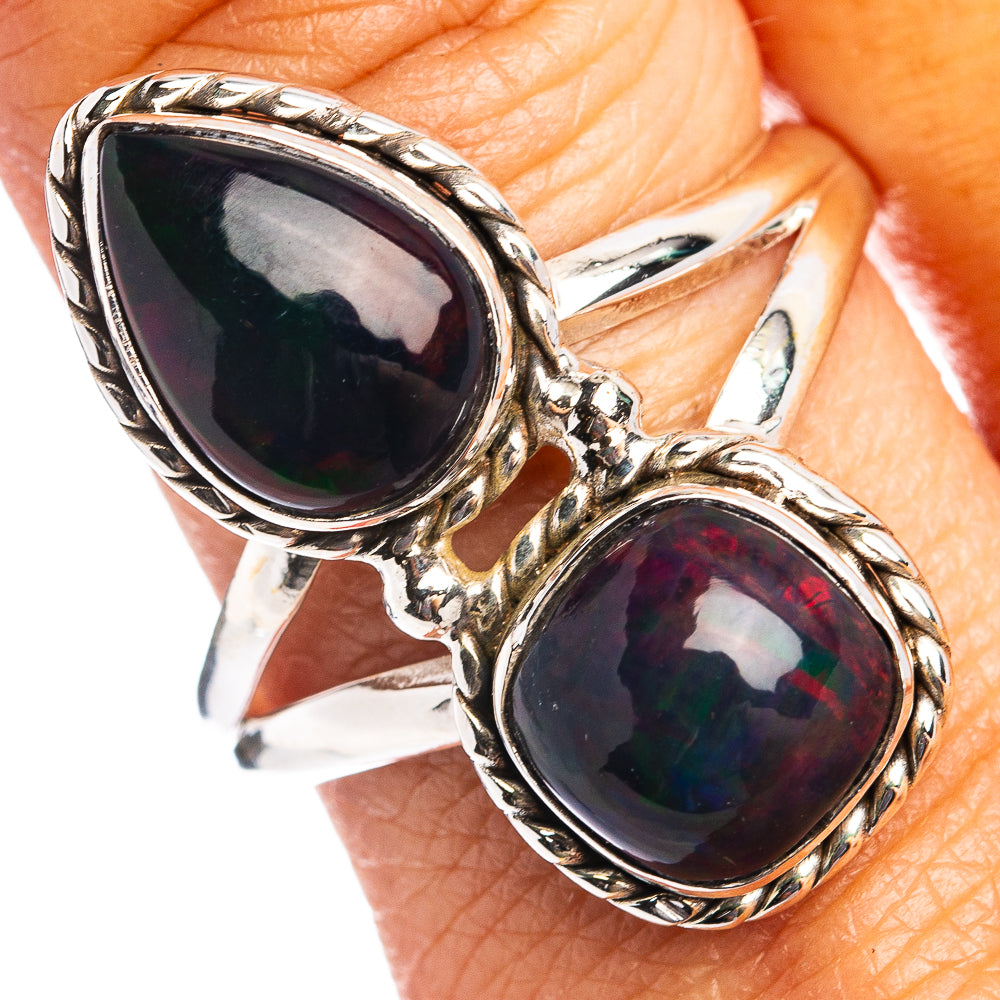 Premium Black Opal Ring Size 10.5 (.925 Sterling Silver)