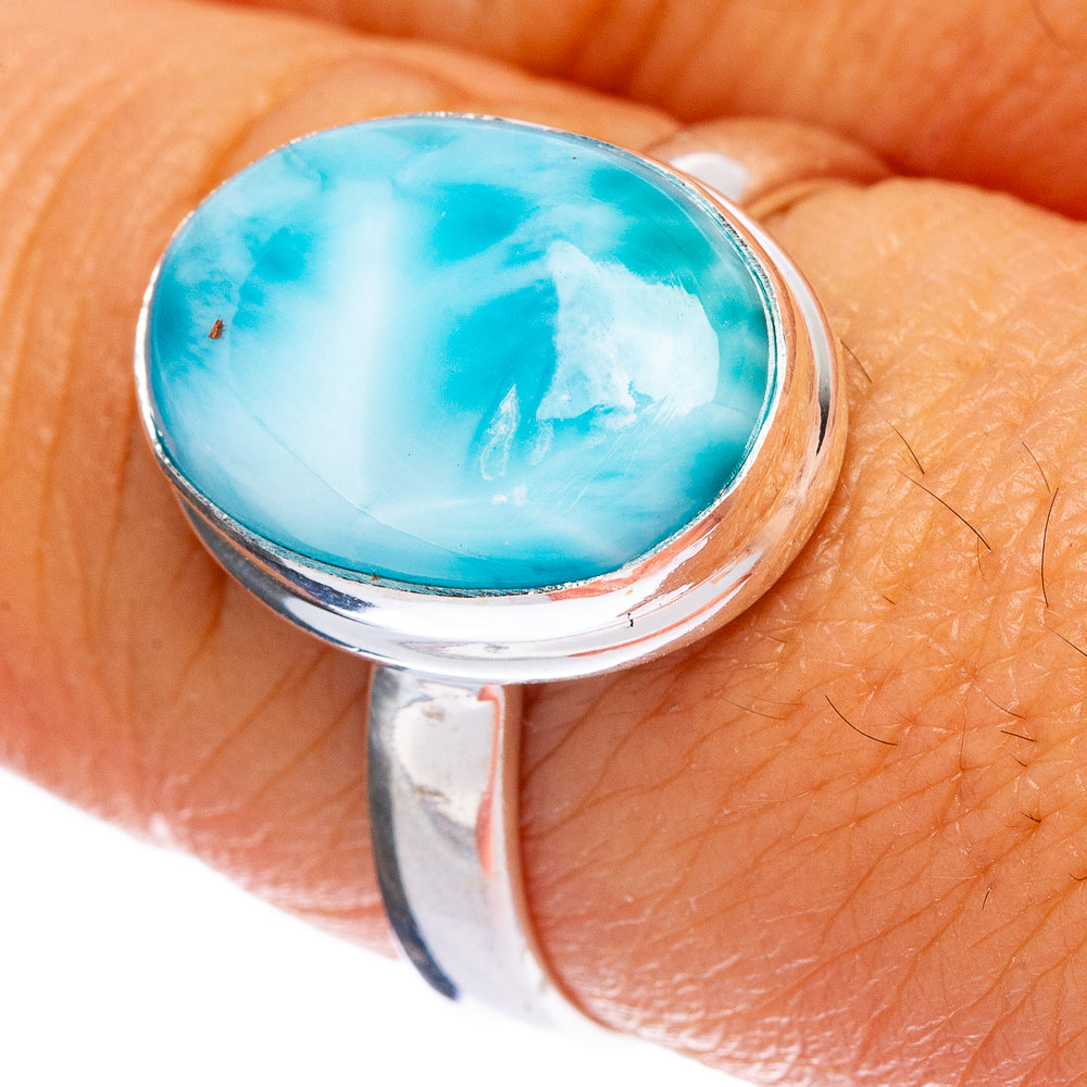 Rare Larimar Ring Size 8.25 (925 Sterling Silver) R146368