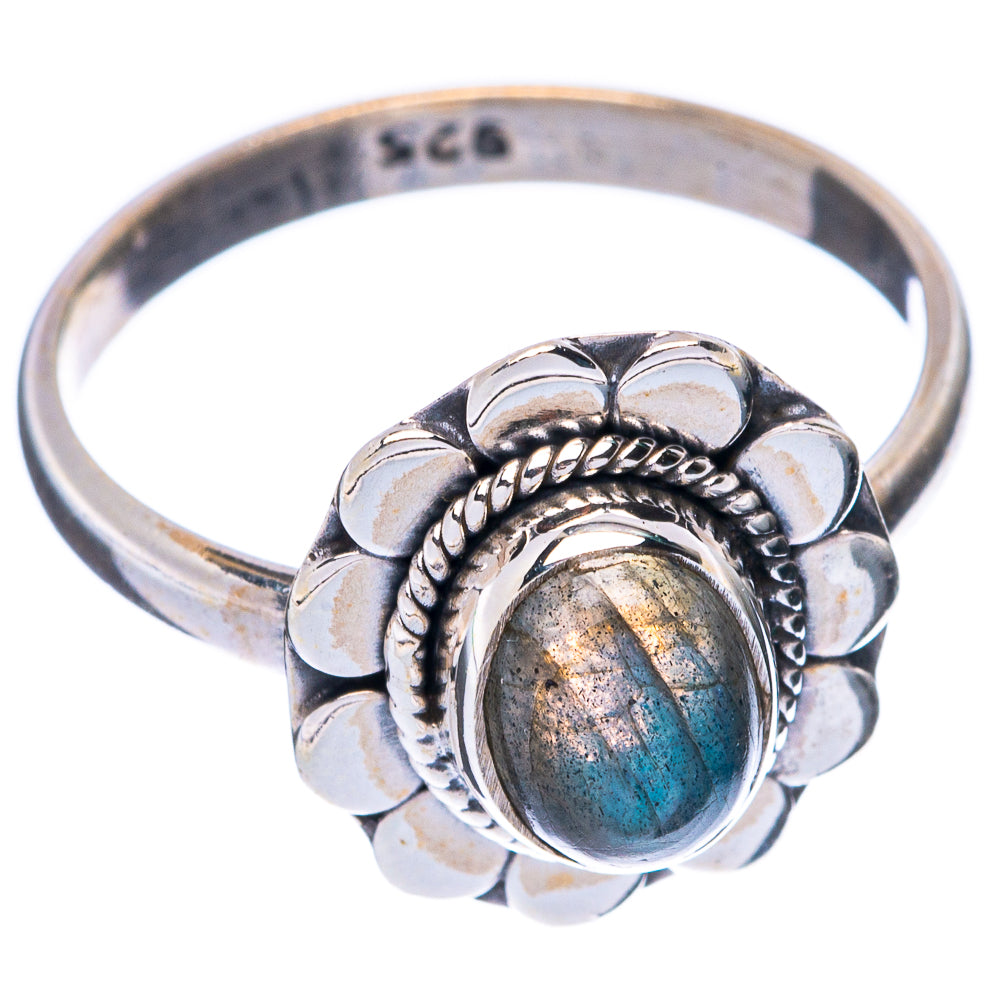 Labradorite Dainty Ring Size 7.75 (925 Sterling Silver) R5716