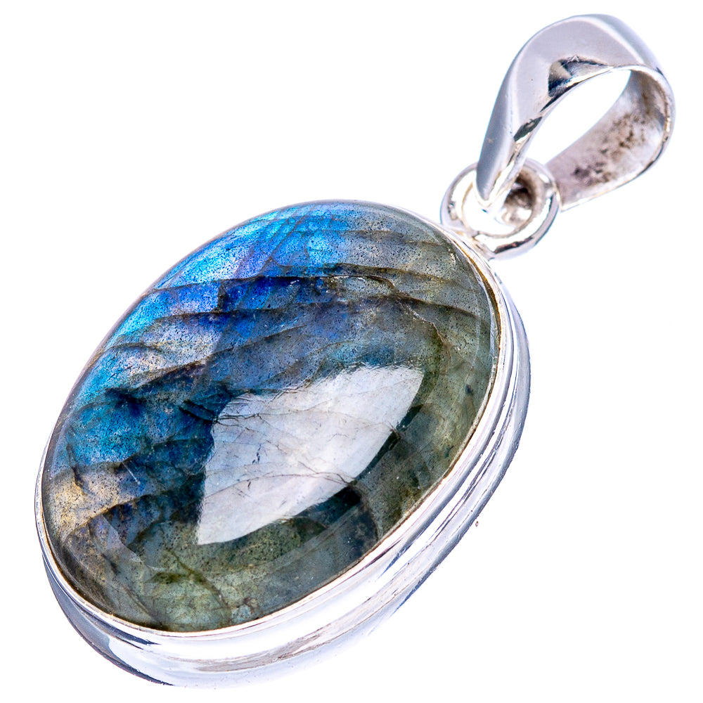 Labradorite Pendant 1 1/4" (.925 Sterling Silver)