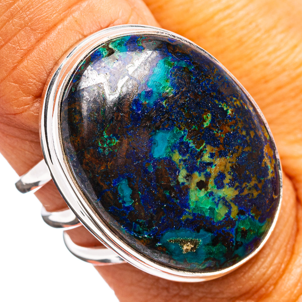Premium Azurite Malachite Ring Size 8.25 (.925 Sterling Silver)