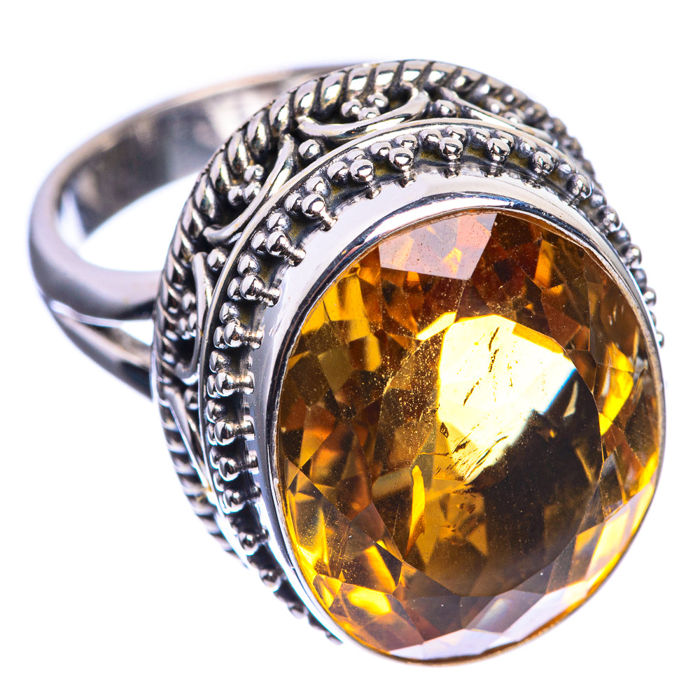 Mandarin Citrine 925 Sterling Silver Ring Size 6.25