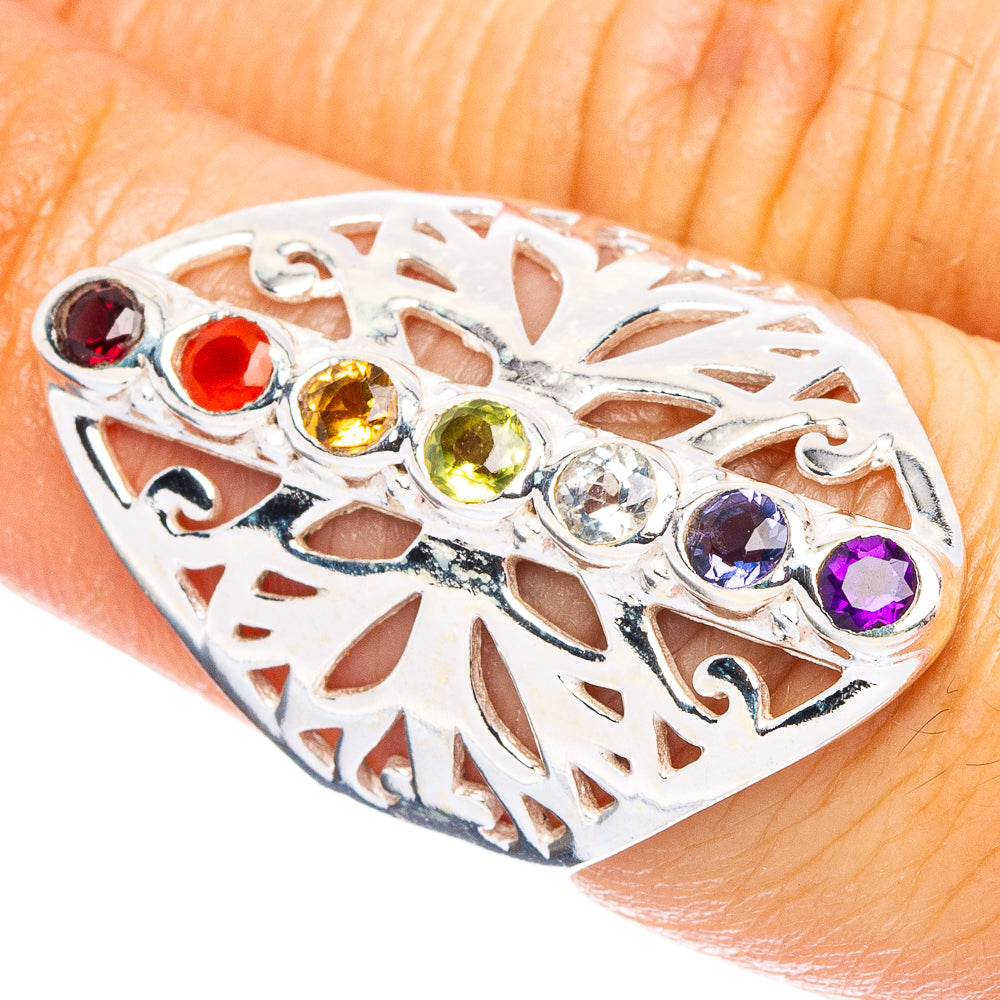 Rainbow Chakra 925 Sterling Silver Ring Size 6.75 (925 Sterling Silver) R6072
