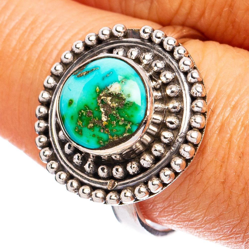 Rare Sonoran Gold Turquoise Ring Size 9 (925 Sterling Silver) R8591
