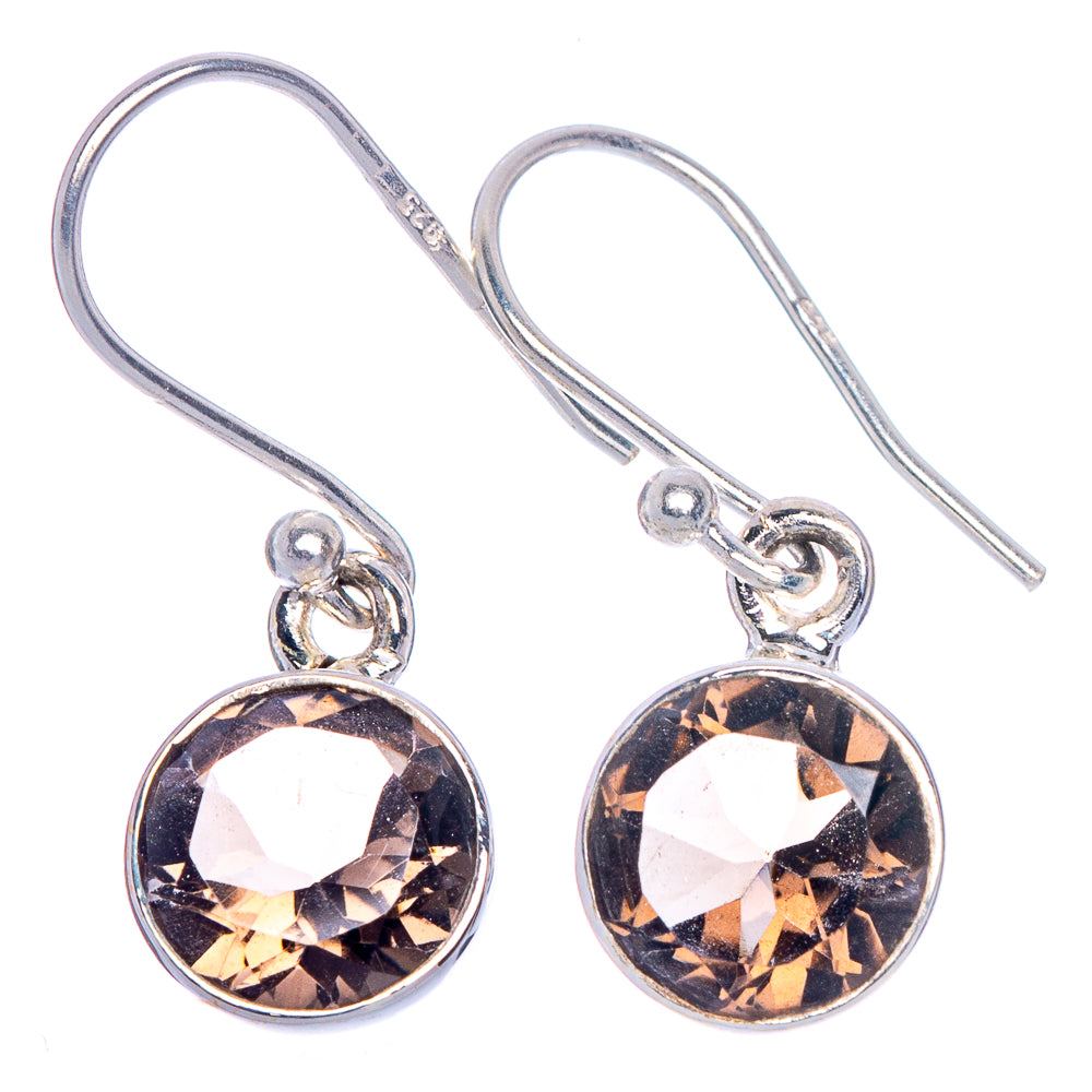 Smoky Quartz Earrings 1 1/8" (925 Sterling Silver) E1042
