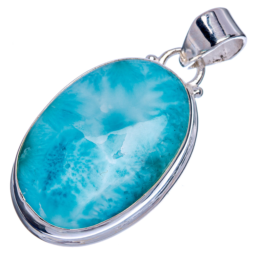 Larimar Pendant 1 1/2" (925 Sterling Silver) P40190