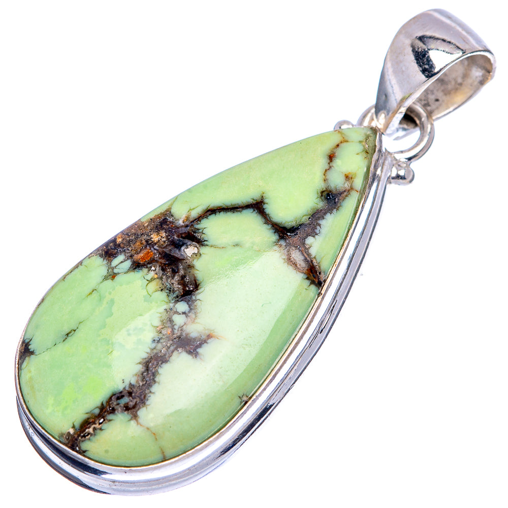 Rare Variscite Pendant 1 5/8" (.925 Sterling Silver)