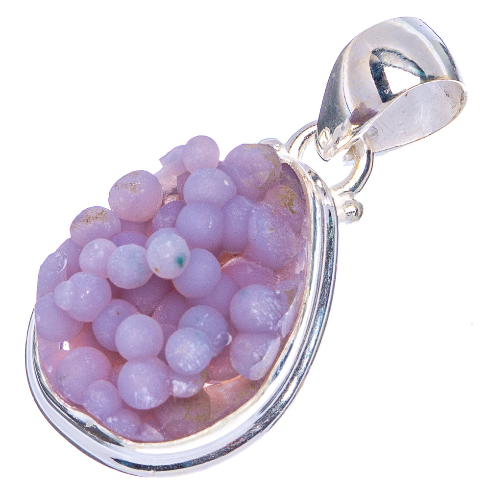 Rare Grape Agate Pendant 1 1/4" (.925 Sterling Silver)
