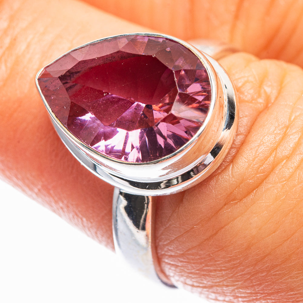 Faceted Color Change Alexandrite (Lab.) Ring Size 7.25 (925 Sterling Silver) R142291