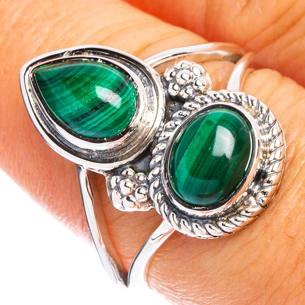 Malachite 925 Sterling Silver Premium Ring Size 8 (925 Sterling Silver) R6497