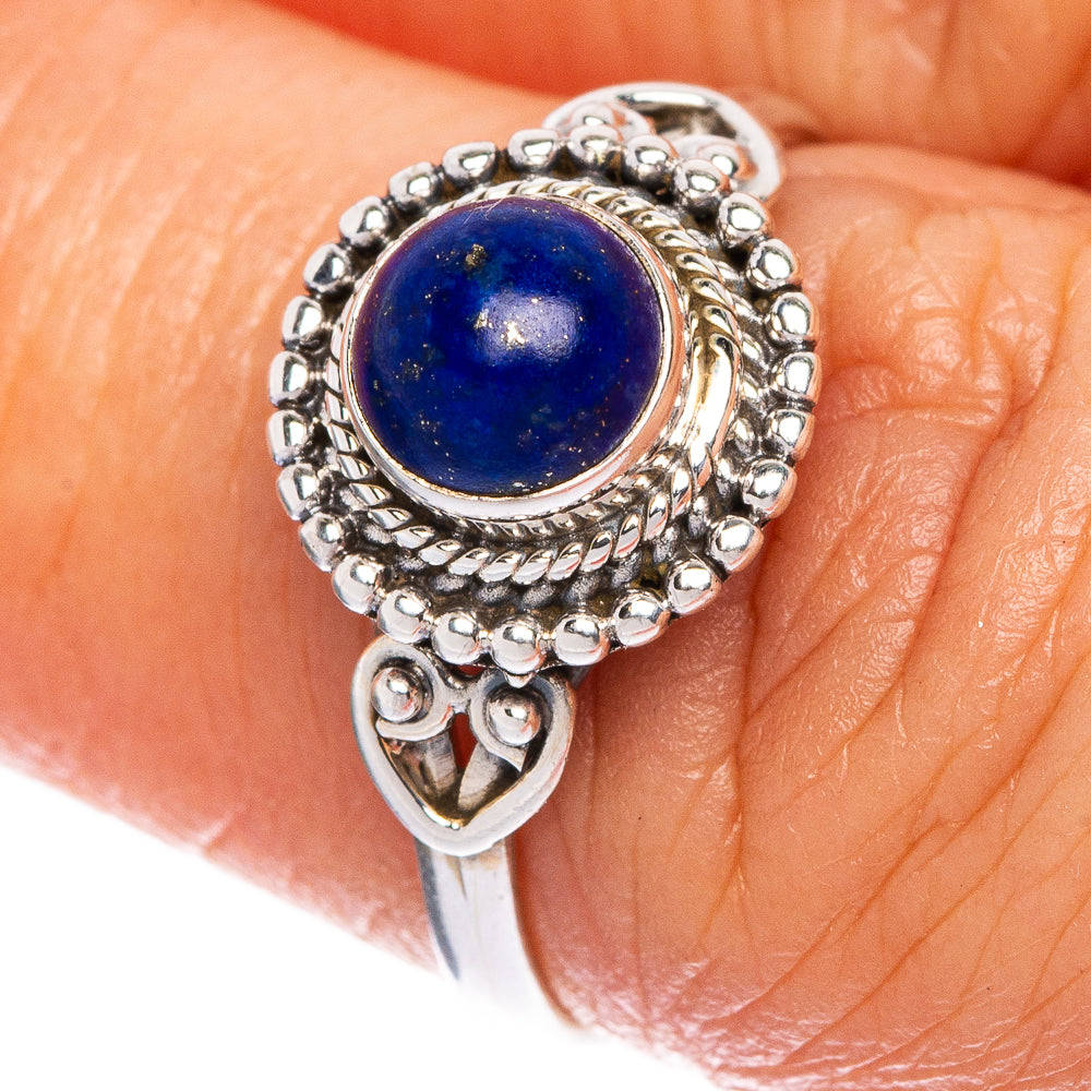 Lapis Lazuli Dainty Ring Size 6.5 (925 Sterling Silver) R1073
