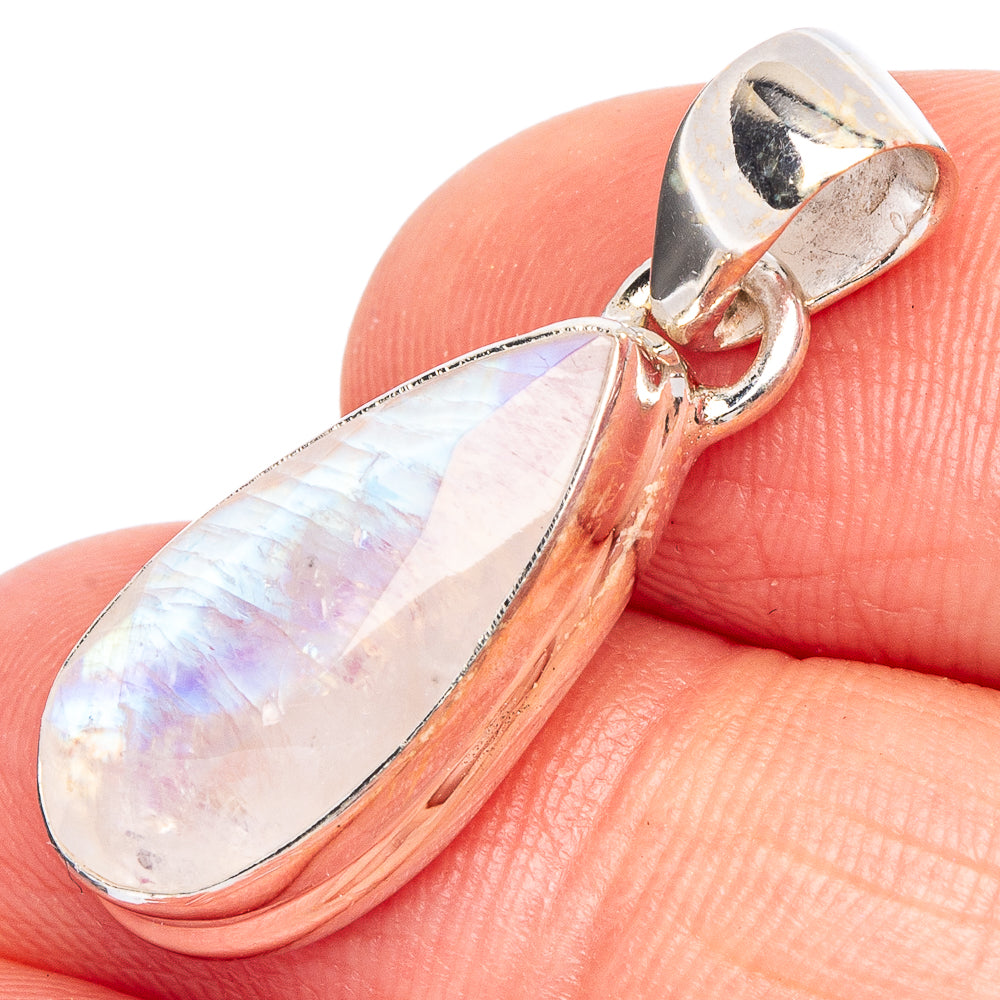 Rainbow Moonstone Pendant 1 1/8" (925 Sterling Silver) P44924