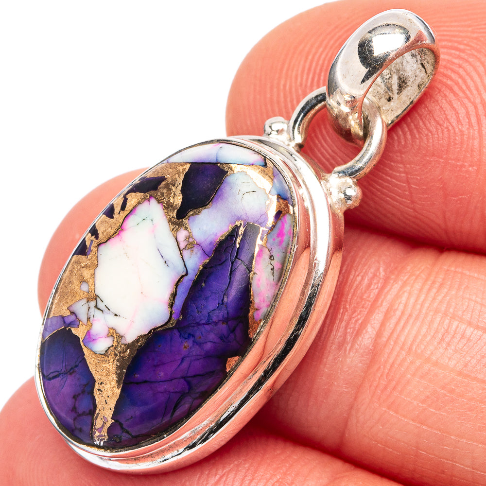 Purple Daliah Mohave Turquoise Pendant 1 3/8" (.925 Sterling Silver)