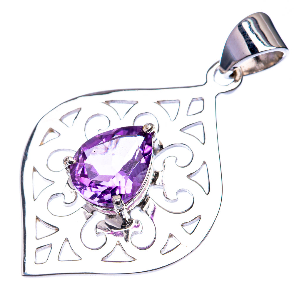 Premium Faceted Amethyst Pendant 1 3/8" (925 Sterling Silver) P38789
