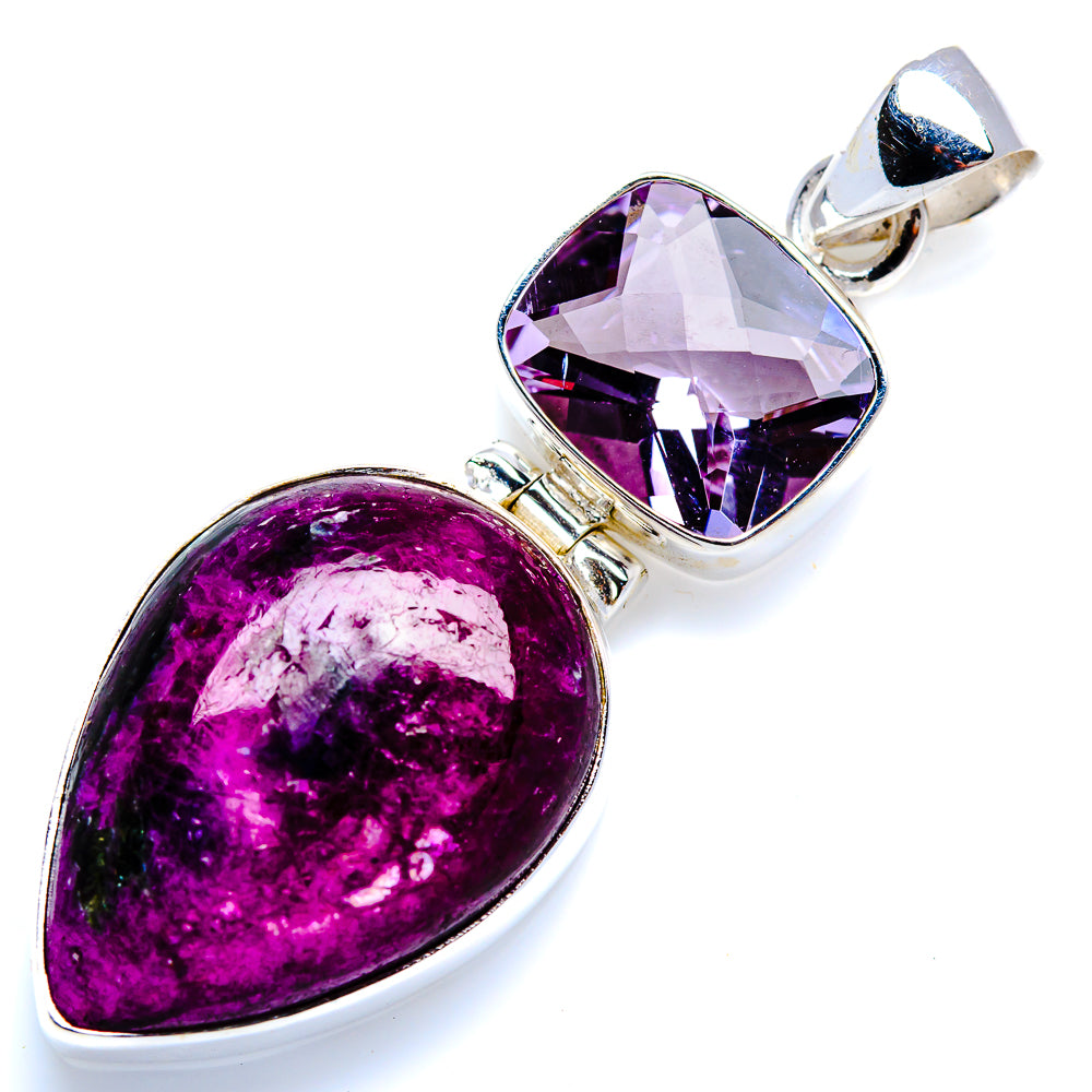 Ruby Fuchsite, Amethyst 925 Sterling Silver Pendant 2" (925 Sterling Silver) PD38315